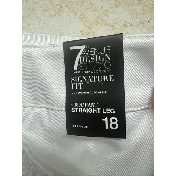 New York & Co 7Th Ave. White Crop Pants Sz 18 NWT - Picture 4 of 7